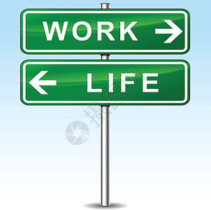 工作与生活方向标志图片