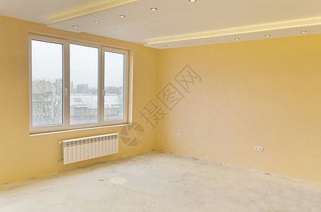 重新装修新油漆的房间的外观背景图片
