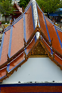 Bangkok阳光明媚的寺庙植物中的亚斯海地图片