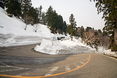 线 日本秋田伊瓦特雪走廊图片