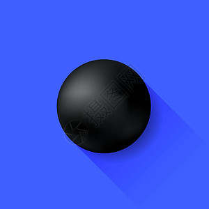 黑球收藏珍珠插图圆形金属按钮气泡蓝色玻璃反射图片