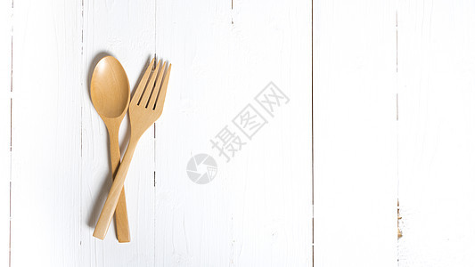 木制勺和叉乡村木头勺子厨房餐具用具厨具手工棕色食物图片