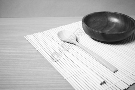 黑白色调 黑色和白色调味风格烹饪餐厅盘子厨房筷子午餐用具餐具勺子食物图片