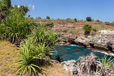 努沙佩尼达岛海岸线植物旅行海滩海洋蝠鲼悬崖岩石热带支撑蓝色图片