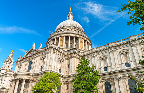 伦敦圣保罗大教堂穹顶建筑学城市纪念碑蓝色建筑宗教地标天空英语圆顶图片