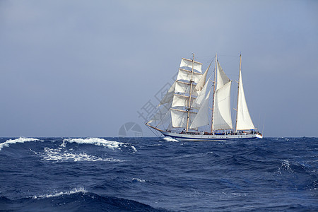 海上高架船血管帆船三桅运输海洋航程桅杆历史旅行冒险图片
