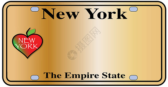 纽约帝国元板数字汽车旗帜艺术品绘画空白盘子执照星星国家图片