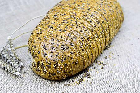 新鲜面包面包片切片酵母芝麻小麦食欲图片