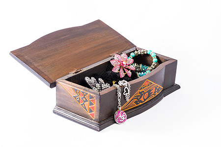 珠宝盒艺术木头珠宝古董雕刻盒子皮革小饰品历史棺材图片
