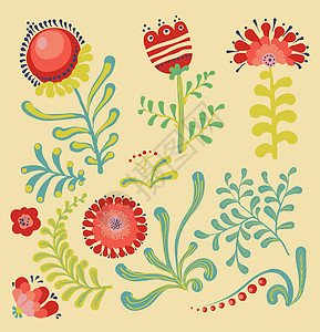 花朵无优雅 没有缝合的特色风格绘画叶子艺术插图花束打印纺织品植物花瓣图片