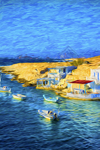 希腊米洛斯岛传统渔村的艺术观 希腊 米洛斯岛图片