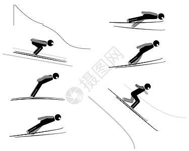 滑雪跳跃 - 象形图集图片