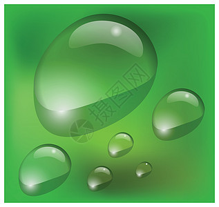 绿色背景的矢量水滴图片