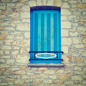 窗户木头装饰石头城市传统房子遗产框架风格快门图片