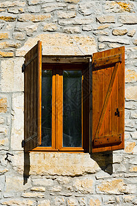 法语窗法国窗口框架玻璃遗产房子装饰石头快门木头城市文化图片