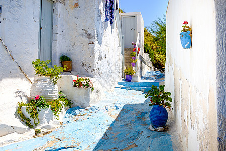 古希腊传统环希腊村Plaka的美丽街道图片