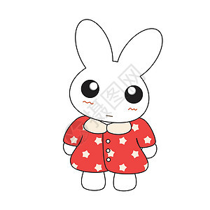 穿着漂亮粉红色裙子的可爱小兔子女孩 矢量插图绘画艺术卡通片女性白色灌醉女孩兔子微笑图片