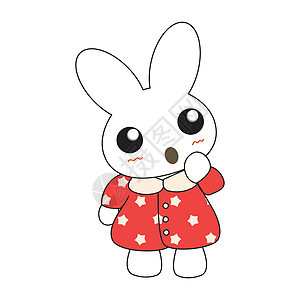 穿着漂亮粉红色裙子的可爱小兔子女孩 矢量插图白色卡通片绘画女性微笑艺术兔子女孩图片