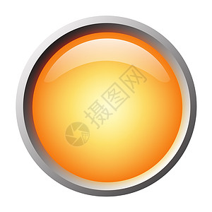 橙色孤立的按钮 漂亮的互联网按钮 白色背景上为空橙子插图圆圈圆形网站网络玻璃图片