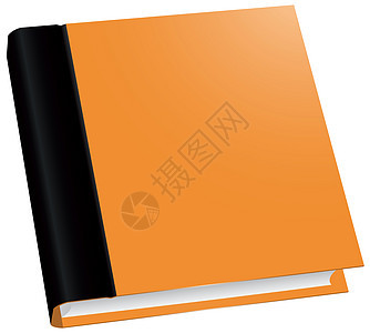 经典橙色书在前视线的插图 在白色背景上被孤立知识学习教科书文学日记精装空白科学学校图书馆图片