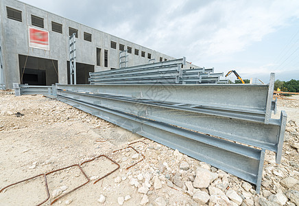 现代工厂新的焊接金属束材料建筑工程建筑学工业横梁框架大梁灰色光束图片