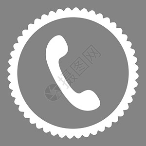 电话平面白彩粉圆邮票图标橡皮背景电讯电话号码证书字形戒指灰色热线讲话图片