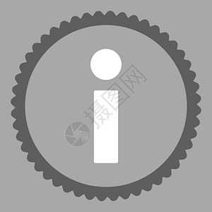 Info 平面暗灰和白颜色的邮票图标证书帮助问题暗示字母海豹背景服务台字形银色图片
