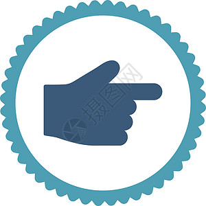 平淡青青和蓝色环形邮票图标海豹拇指指针导航字形光标手指作品手势棕榈图片