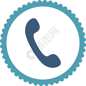 电话平扁青青和蓝色环形邮票图标电讯字形证书海豹电话号码电话热线扬声器戒指拨号图片