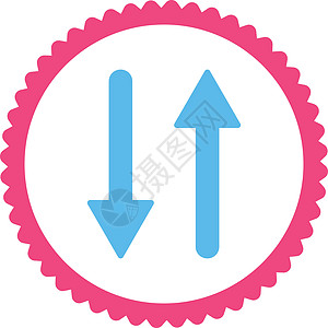 垂直平面粉色和蓝色粉色交换环形邮票图标变体证书倒置字形运动箭头导航方法字拖光标图片
