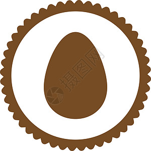 鸡蛋平棕色圆面邮票图标证书橡皮细胞海豹形式早餐数字食物字形图片
