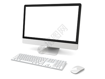 台式计算机白色电子产品桌面展示键盘屏幕插图互联网办公室技术图片