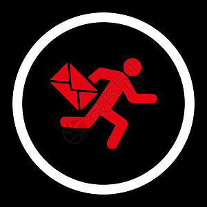 邮件信使图标用户背景信封营销跑步黑色男性邮差送货通讯图片