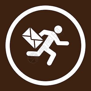 邮件信使图标运输棕色船运送货邮递员地址邮政用户男性垃圾邮件图片