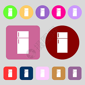 冷冻器图标符号 12色按钮 平面设计 矢量图片