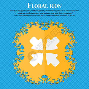 转换为全屏 Floral 平板设计在蓝色抽象背景上 有文本的位置 矢量图片