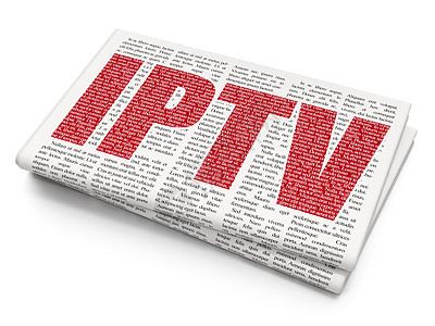 网络发展概念 IPTV关于报纸背景图片