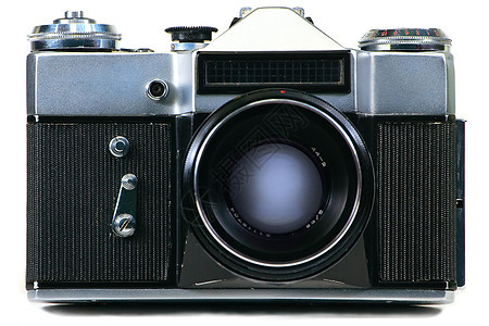 旧照相机工具爱好快门技术白色镜片相机光圈反射照片图片