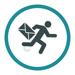 邮件信使图标用户跑步邮政运输男人字形导游营销送货赛跑者图片