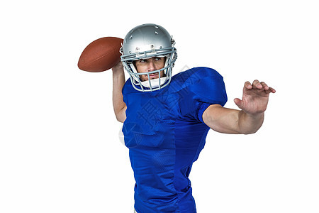美国橄榄球运动员扔球球手臂足球男人服装运动服头饰体育男性安全竞技图片