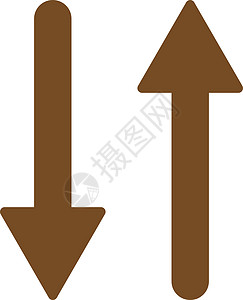 交换垂直平面棕色图标 V字拖变体倒置运动光标同步导航字形指针箭头图片