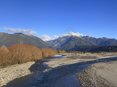 Poerua河 南阿尔卑斯山 新西兰图片