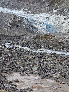 新西兰Fox Glacier公园环境岩石荒野狐狸吸引力海岸旅游蓝色冰川图片