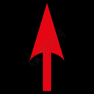 箭头 Axis Y 平面红色图标背景黑色字形光标生长箭头轴指针穿透力导航坐标图片