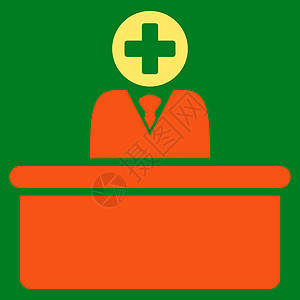 医疗官僚机构图标上班族服务台绿色领导者桌子商务首席顾问人士医院图片