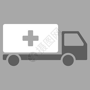 医疗运输图标灰色卫生交通银色字形援助救护车急救车医院车辆图片