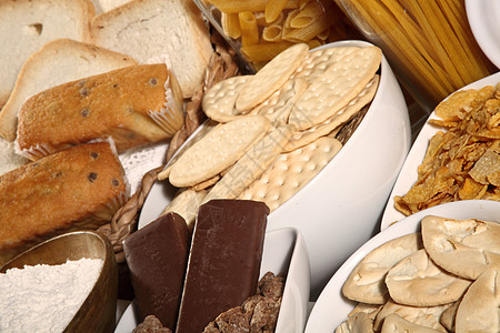 早餐生物化合物面包饼干巧克力谷物碳水面粉酵母馒头图片