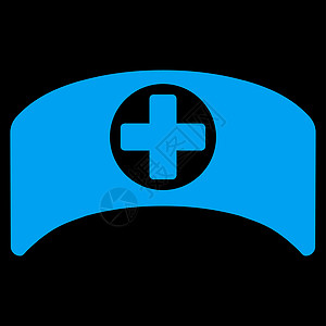 Cap医生章图标救护车医疗帽子护理人员蓝色医师健康保健护士黑色图片