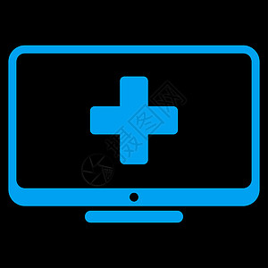 医疗监视器图标屏幕字形蓝色科学电视药品援助情况展示视频图片