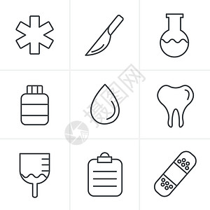 医疗图标的健康病媒和医用药用物质图片